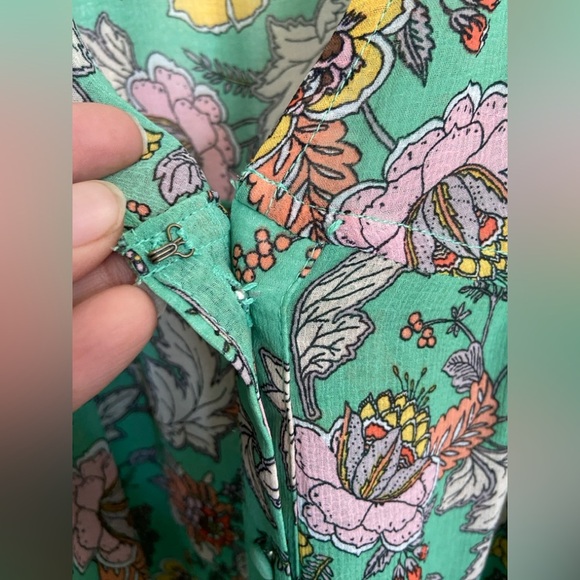 Free People Earthfolk green combo spring floral boho maxi dress - Picture 8 of 12